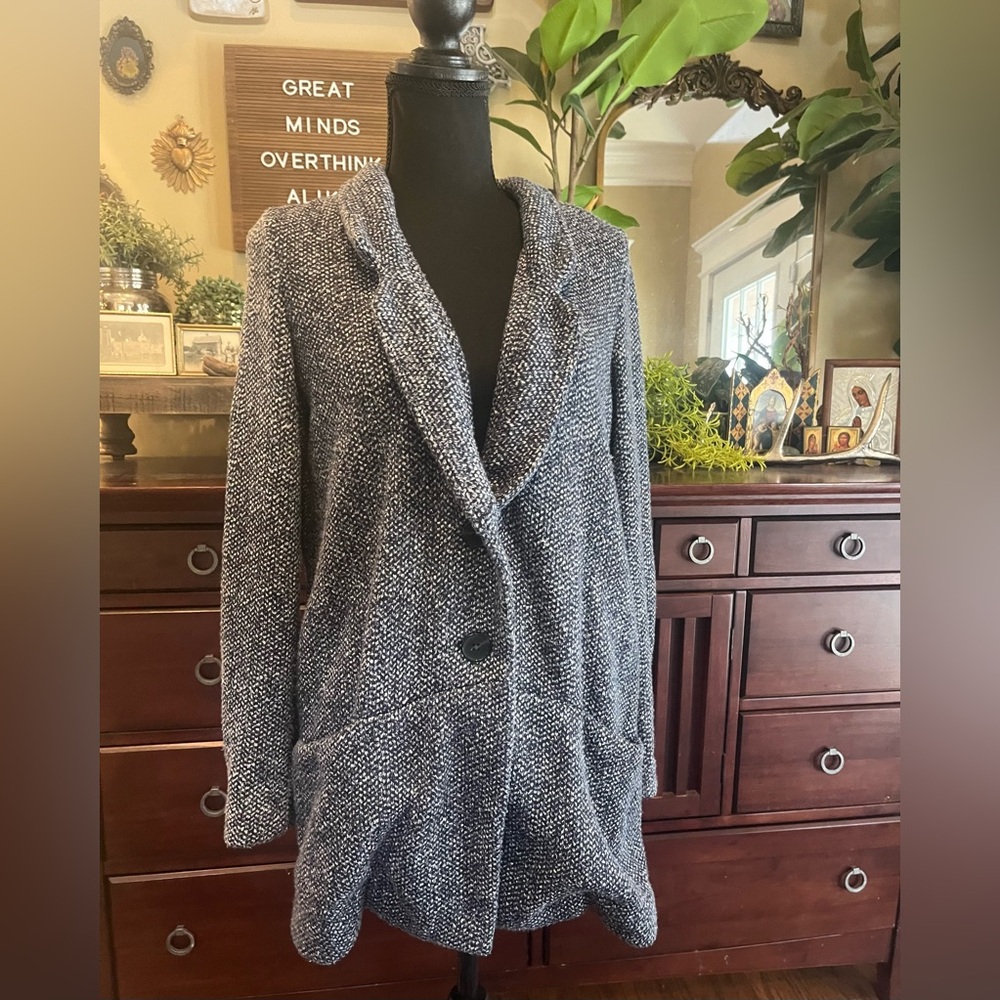 Women's Old Navy Blue White Sweater Jacket